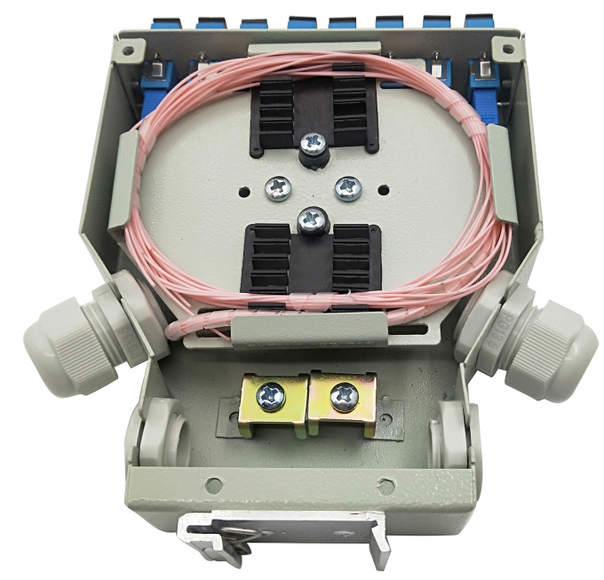 DIN Rail Mounted SC Duplex Optical Termination Box For Fiber Optic Cable