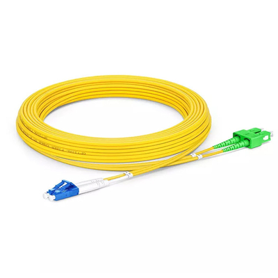 SC APC To LC UPC SM 9/125 Fiber Optic Patch Cables Yellow LSZH Duplex 2.0mm Fiber Patch Cord