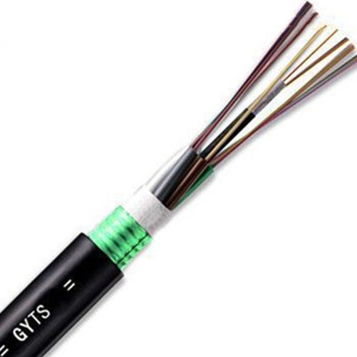 Light Armored Stranded Loose Tube Cable GYTS PBT Black 24 - 144cores