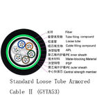 Black Coating Color Outdoor Fiber Cable , High Strength Outdoor Armored Fiber Optic Cable