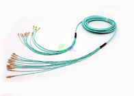 IEC Grade C Breakout Fiber Optic Patch Cables , Aqua 12F LC - LC OM3 Fiber Patch Cables