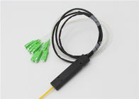 Micro - Sealing Type 1*8 Fiber Optic PLC Splitter With Inlet 2mm Cable And Outlet 0.9mm Cable