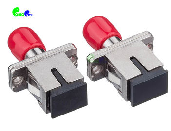 Fiber Optic Adapter ST - SC Hybrid Simplex Single Mode Metal Mating Sleeve Female To Female SC Footprint Coupler