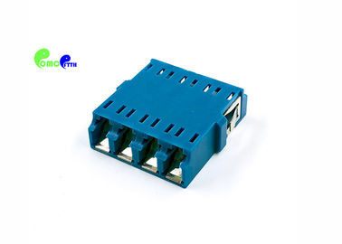 LC Quad Single Mode Optical Fiber Adapter PC Body With Internal Shutter Reduced Flange