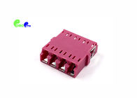 LC Quad Single Mode Optical Fiber Adapter PC Body With Internal Shutter Reduced Flange
