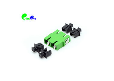 SC Duplex Integrated Fiber Optic Adapter Low Insertion Loss With Inner Shutter Reduced Flange