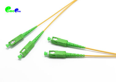 SC / APC Fiber Optic Patch Cables Duplex Single Mode 9 / 125 G657A1 2.0mm Green LSZH CPR certificated Patch cord