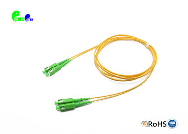 SC / APC Fiber Optic Patch Cables Duplex Single Mode 9 / 125 G657A1 2.0mm Green LSZH CPR certificated Patch cord