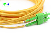 SC / APC Fiber Optic Patch Cables Duplex Single Mode 9 / 125 G657A1 2.0mm Green LSZH CPR certificated Patch cord