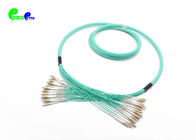 24F OM3 Fiber Optic Patch Cables LC UPC- LC UPC 50 / 125 Aqua LSZH Fiber Jumper with Straight breakout 2.0mm tail