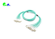24F OM3 Fiber Optic Patch Cables LC UPC- LC UPC 50 / 125 Aqua LSZH Fiber Jumper with Straight breakout 2.0mm tail