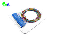 12 Cores 12 Colors SC UPC Fiber Optic Pigtail set 9 / 125μm Single Mode 2M 0.9mm LSZH Cable Loose buffer easy to strip