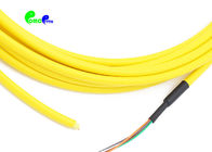 SC APC Pre - terminated Breakout  0.9mm Optical Fiber Pigtail  6 Fibers OS2 G652D 5m PVC Yellow  Jacket Color