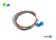 1m Fiber Optic Pigtail 12F 12 Colors LC UPC With 0.9mm OS2 G657A2 9/125 Durable Unjacketed Loose Buffer