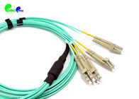 MPO Trunk Cable OM3 8F Pre - terminated Fanout 2.0mm MPO Female to LC UPC Multimode MPO Aque Harness Cable