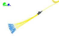 LSZH Yellow Jacket Fiber Optic Pigtail 12F 9 / 125μM SC UPC Ribbon Fanout 2.0mm
