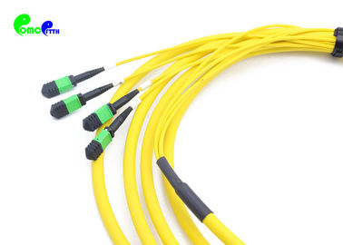 MPO Trunk Cable Pre - terminated Fanout 3.0mm 48 Cores 9 / 125μm MPO Female - MPO Female OS2 LSZH Yellow