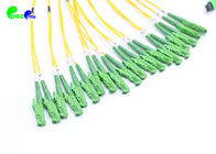 20 Fibers Pre - teminated MPO Trunk Cable SM MPO Female to E2000 APC 0.35dB Max Connector IL With Yellow Color
