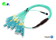 MTP Trunk Cable OM3 Pre - terminated Duplex 24F MTP Male to LC PC 50 / 125μm Fanout 2.0mm With Aque LSZH Jacket
