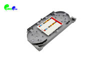 24 Cores Stackable fiber optic splicing tray Upturned Fiber Optic Distribution Box With White / Grey Color