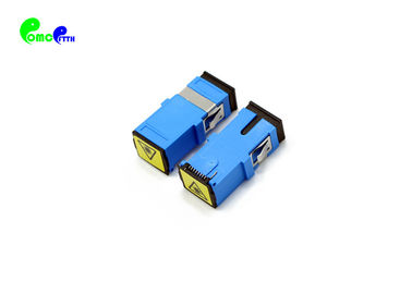 Fiber Optic Adapter SC SM Simplex Reduced Flange With Auto Shutter High Repeatability Color Blue Adapter