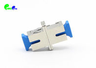 SC SM UPC Simplex Metal Fiber Optic Adapter With Flange Blue Color Dust Cap
