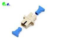 SC SM UPC Simplex Metal Fiber Optic Adapter With Flange Blue Color Dust Cap