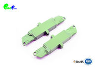 9 / 125μm E2000 APC to E2000 APC Simplex Fiber Optic Adapter Green Plastic With Flange IL < 0.2dB