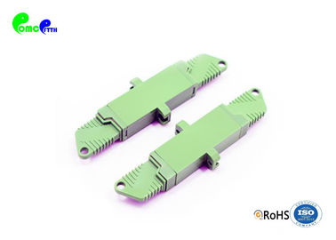 9 / 125μm E2000 APC to E2000 APC Simplex Fiber Optic Adapter Green Plastic With Flange IL < 0.2dB