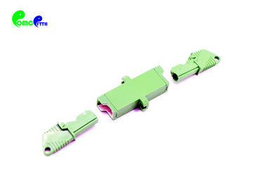 9 / 125μm E2000 APC to E2000 APC Simplex Fiber Optic Adapter Green Plastic With Flange IL < 0.2dB