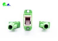 9 / 125μm E2000 APC to E2000 APC Simplex Fiber Optic Adapter Green Plastic With Flange IL < 0.2dB