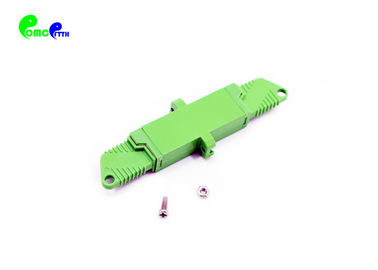 9 / 125μm E2000 APC to E2000 APC Simplex Fiber Optic Adapter Green Plastic With Flange IL < 0.2dB