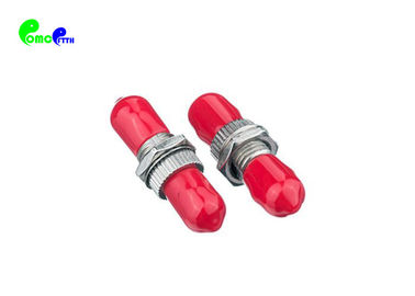 ST to ST Simplex SM / MM Fiber Optic Adapter With Metal body Red Cap Low Insertion Loss