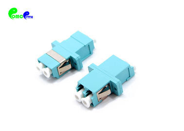 Fiber Optic Adapter OM3 LC PC Duplex Adapter 50 / 125μm With Aqua Color Full Flange