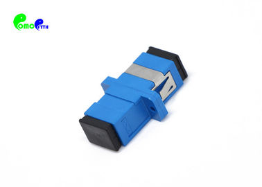 High Repeatability SC Simplex Single Mode Fiber Optic Adapter 9 / 125μm With Full Flange Blue Color