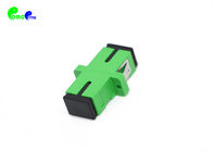 Fiber Optic Adapter SC APC SM SX With 9 / 125μm Full Flange Green Color Plastic Material