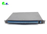 Optical Fiber PLC Splitter Rack Mounted SC UPC Blue Color Connector 9 / 125μm 1310nm 1x32