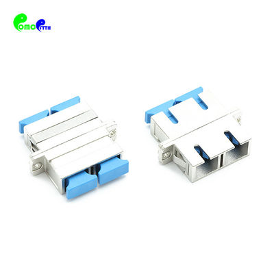 Full Flange SC UPC Duplex Fiber Optic Adapter Singlemode Metal Material