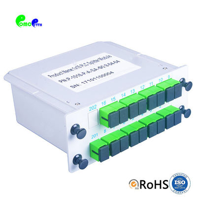 FTTH LGX Fiber Optic Splitter 1x16 SC APC UPC ABS Cassette Plug In Type PLC Splitter