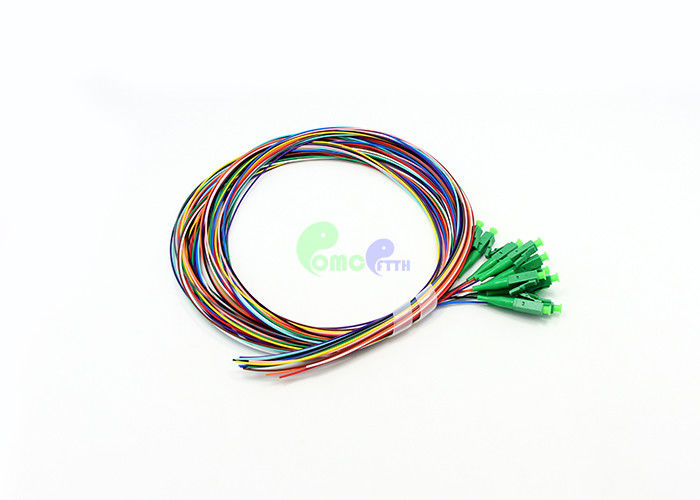 Unjacketed 1M 12 Fibers FC/UPC Single-Mode Color-Coded Fiber Optic Pigtail