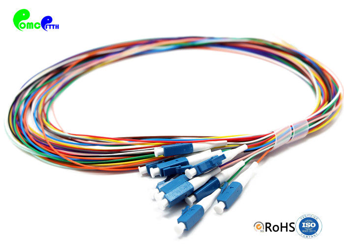 12 Fibers 12 Color Lc Upc 9 125mm Fiber Optic Pigtail Set Sm 900mm With Lszh Loose Buffer