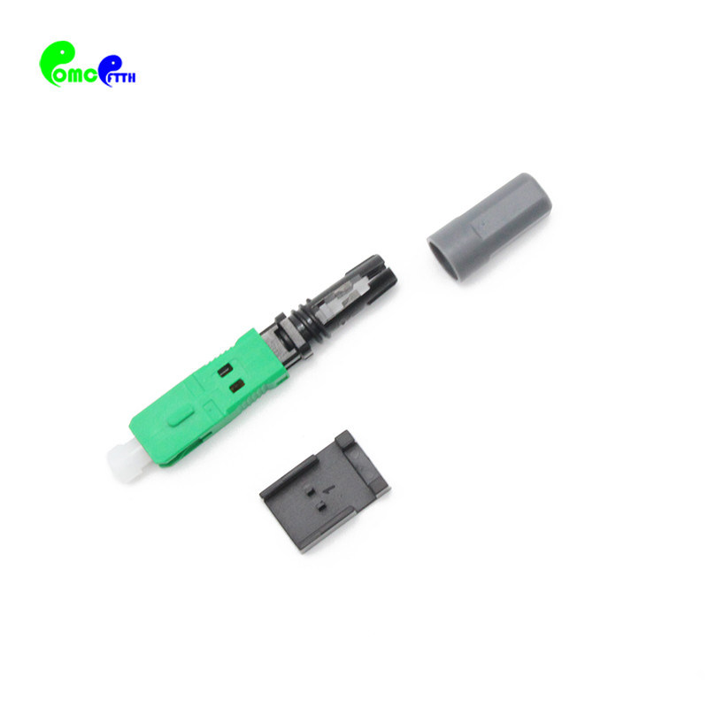 Plastic 45mm Singlemode SC APC Fast Connector For FTTH Drop Cable