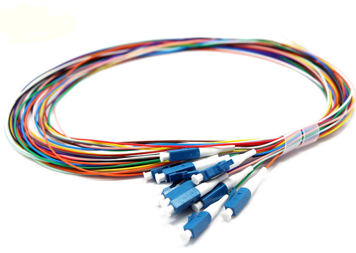 Fiber Optic Pigtail 12F 12 Colors LC UPC Patch Cord 0.9mm OS2 G657A2 9/ ...