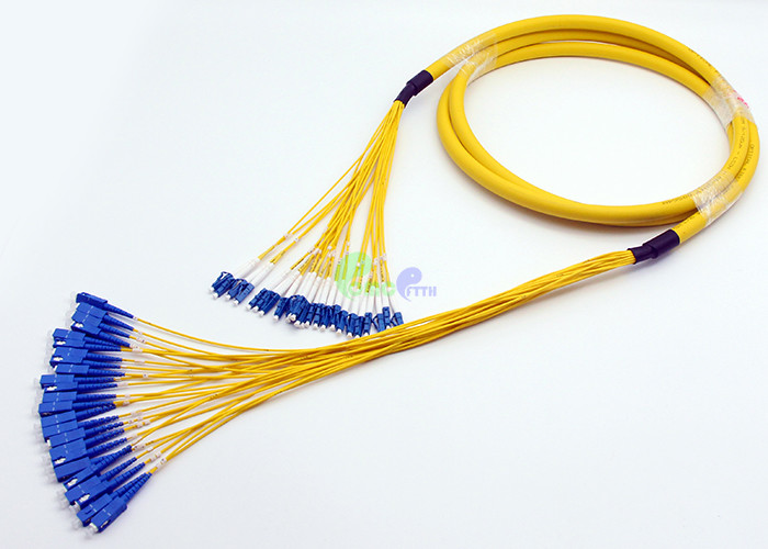 Yellow 24 Cores Fiber Optic Patch Cables , LC SC Fiber Patch Cable 2