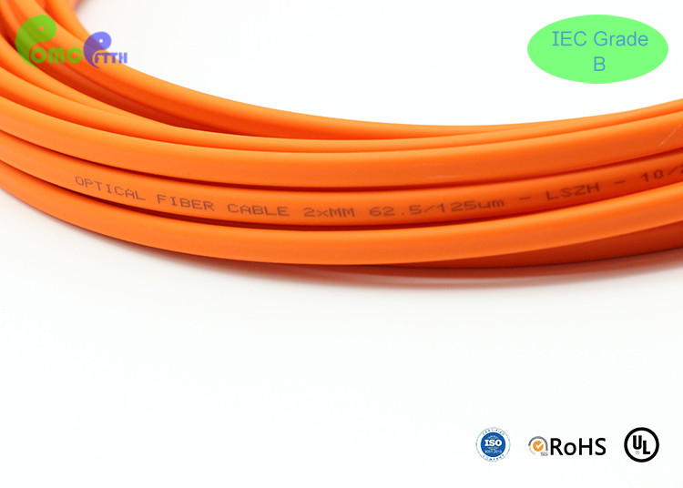 OM1 ST / UPC - ST / UPC Duplex 62.5 / 125um 3.0mm Flat Fiber Patch Cord ...