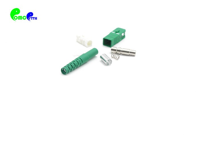 SC APC Simplex Fiber Optic Connectors With Green Color 4.0mm / 4.8mm 0