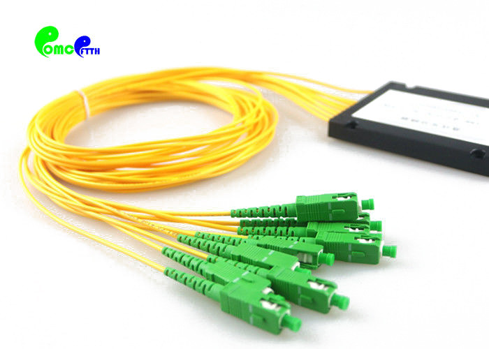 Optical Fiber Plc Splitter Splice / Pigtailed ABS Module 1x8 2.0mm SC