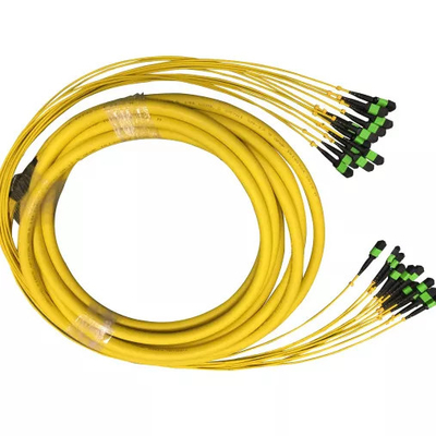 72 Cores MPO Trunk Cable Flexible Yellow Color For Data Center Solutions LSZH PVC Super low loss