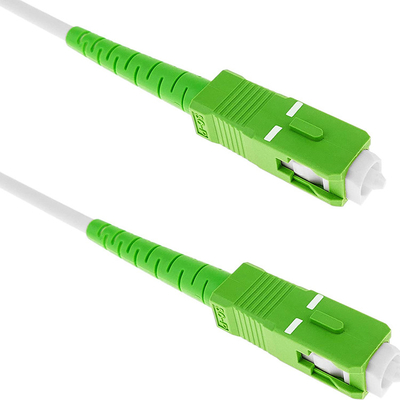 FTTH Armored Fiber Optic Patch Cable SC APC-SC APC 3.0mm G657A Patch Cords LSZH White