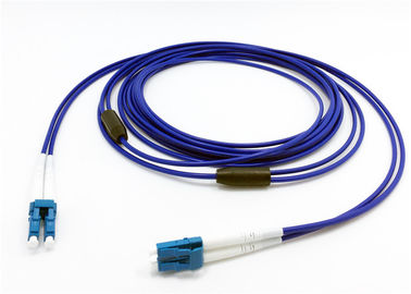 OEM Armored Fiber Optic Patch Cord LC - LC SM Unitube Duplex 3.0mm Soft Helical Stainless Steel Tape PVC Blue jacket